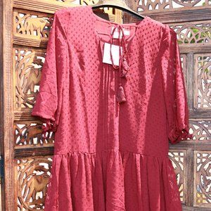 NWT - Showpo babydoll dress with ruffle hem